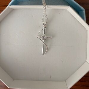 Elegant Silver Cross Pendant Necklace